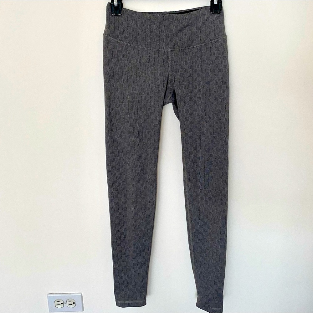 ❤️ Lucy Studio Hatha Leggings - Black/Gray Jacquard Check - Small